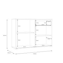 Sideboard >CARDIGAN< 2 Türen, 1 Schub, Weiss / Artisan Eiche - 115,8x82,3x34,3cm (BxHxT)