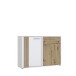 Sideboard >CARDIGAN< 2 Türen, 1 Schub, Weiss / Artisan Eiche - 115,8x82,3x34,3cm (BxHxT)