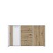 Sideboard >CARDIGAN<  2 Türen, 4 Schübe, Weiss / Artisan Eiche  - 142,6x82,3x34,3cm (BxHxT)