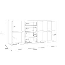 Sideboard >CARDIGAN< 3 Türen, 4 Schübe, Weiss / Artisan Eiche - 179,4x82,3x34,3cm (BxHxT)