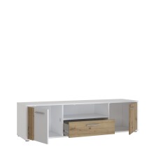 Lowboard >CARDIGAN< 2 Türen, 1 Schub, Weiss / Artisan Eiche  - 162,6x43,9x41,5cm (BxHxT)