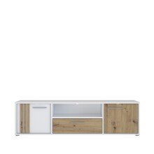 Lowboard >CARDIGAN< 2 Türen, 1 Schub, Weiss / Artisan Eiche  - 162,6x43,9x41,5cm (BxHxT)