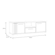 TV-Lowboard >CARDIGAN< 2 Türen, 1 Schub, Weiss / Artisan Eiche - 142,6x43,9x41,5cm (BxHxT)