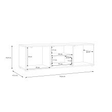 TV-Lowboard >CARDIGAN< 2 Türen, 1 Schub, Weiss / Artisan Eiche - 142,6x43,9x41,5cm (BxHxT)