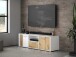 TV-Lowboard >CARDIGAN< 2 Türen, 1 Schub, Weiss / Artisan Eiche - 142,6x43,9x41,5cm (BxHxT)