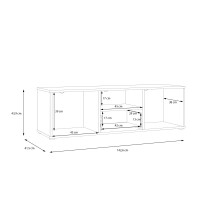 Lowboard >CARDIGAN< 2 Türen, 1 Schub, Artisan Eiche / schwarz - 142,6x43,9x41,5cm (BxHxT)