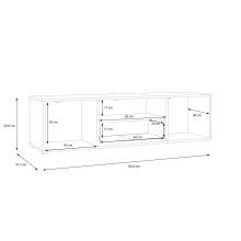 Lowboard >CARDIGAN< 2 Türen, 1 Schub, Artisan Eiche / schwarz - 162,6x43,9x41,5cm (BxHxT)
