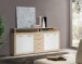 Sideboard >CAVA< 4 Türen, 4 Schübe, Sonoma Eiche / Weiss - 197,5x94,4x36,3cm (BxHxT)