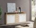 Sideboard >CAVA< 4 Türen, 4 Schübe, Sonoma Eiche / Weiss - 197,5x94,4x36,3cm (BxHxT)