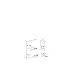 Waschbeckenunterschrank >CHAMP< 2 Türen, Betonoptik Dunkelgrau / Weiss Glanz - 69,9x62x28,9cm (B/H/T)