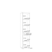 Hochschrank >CHAMP< 2 Türen, 1 Schub, Betonoptik / Weiss Glanz - 40,2x183,6x28,9cm (B/H/T)