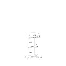 Badkommode >CHAMP< 1 Tür, 1 Schub, Betonoptik / Weiss Glanz - 40,2x87,6x28,9cm (B/H/T)