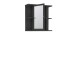 Badezimmerspiegelschrank >CHAMP< in Betonoptik Dunkelgrau - 69,8x68,8x23,2cm (BxHxT)
