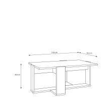 Couchtisch >COFFEE TABLES< in Weiss / Artisan Eiche - 110x45,5x70cm (BxHxT)
