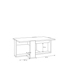 Couchtisch >COFFEE TABLES< in Weiss / Artisan Eiche - 110x45,5x70cm (BxHxT)