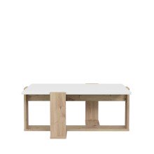 Couchtisch >COFFEE TABLES< in Weiss / Artisan Eiche...