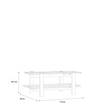 Couchtisch >COFFEE TABLES< in Flagstaff Eiche / Uni Wolfram Grau - 110x45,5x60cm (B/H/T)