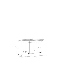 Kulissentisch >COSTA RICA< ausziehbar 165cm, Elegancia Eiche Dekor - 130(165)x77,5x130cm (BxHxT)