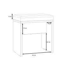 Schminktisch >DALATE< (3-teilig) Catania Eiche / Schwarz  - 190,3x182,6x73,1cm (BxHxT)