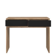 Schminktisch >DALATE< (3-teilig) Catania Eiche / Schwarz  - 190,3x182,6x73,1cm (BxHxT)