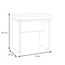 Schminktisch >DALATE< (3-teilig) Catania Eiche / Schwarz  - 190,3x182,6x73,1cm (BxHxT)