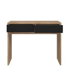 Schminktisch >DALATE< (3-teilig) Catania Eiche / Schwarz  - 190,3x182,6x73,1cm (BxHxT)