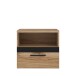 Nachtkommode >DALATE< 1 Schublade, Catania Eiche / Schwarz Matt - 50,2x45,2x33,8 (BxHxT)