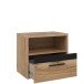 Nachtkommode >DALATE< 1 Schublade, Catania Eiche / Schwarz Matt - 50,2x45,2x33,8 (BxHxT)
