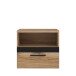 Nachtkommode >DALATE< 1 Schublade, Catania Eiche / Schwarz Matt - 50,2x45,2x33,8 (BxHxT)