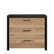 Kommode >DALATE< 3 Schübe, Catania Eiche / Schwarz - 101,1x88x41cm (B/H/T)