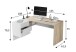Eckschreibtisch >OFFICE< 3 Schübe, Canadian Eiche Dekor / Artik Weiß - 145x73x102 (BxHxT)