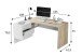 Eckschreibtisch >OFFICE< 3 Schübe, Canadian Eiche Dekor / Artik Weiß - 145x73x102 (BxHxT)
