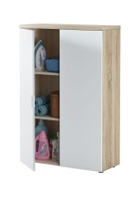 Aktenschrank >OFFICE< 2 Türen, 2 Böden, Canadian Eiche Dekor/ Artik Weiß - 80x119x33 (BxHxT)