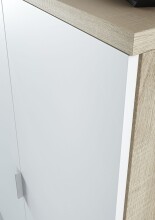 Aktenschrank >OFFICE< 2 Türen, 2 Böden, Canadian Eiche Dekor/ Artik Weiß - 80x119x33 (BxHxT)
