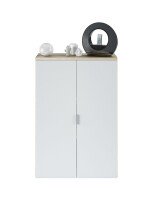 Aktenschrank >OFFICE< 2 Türen, 2 Böden, Canadian Eiche Dekor/ Artik Weiß - 80x119x33 (BxHxT)