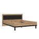 Bett >DALATE< Liegefl. 160x200cm, Catania Eiche / Schwarz - 181,6x98,5x211cm (BxHxT)