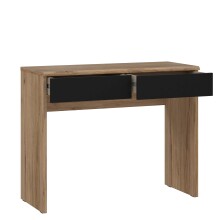 Schminktisch >DALATE< 2 Schübe, Catania Eiche / Schwarz - 100,3x79,9x41,3cm (BxHxT)
