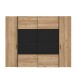 Dreh-/Schwebetürenschrank >DALATE< 4 Türen, in Catania Eiche / Schwarz - 270,3x210x61,2cm (BxHxT)