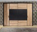 Dreh-/Schwebetürenschrank >DALATE< 4 Türen, in Catania Eiche / Schwarz - 270,3x210x61,2cm (BxHxT)