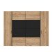Dreh-/Schwebetürenschrank >DALATE< 4 Türen, in Catania Eiche / Schwarz - 270,3x210x61,2cm (BxHxT)