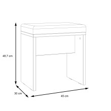 Sitzbank >DALATE< mit Polster, Catania Eiche Dekor - 45x48,7x30cm (BxHxT)