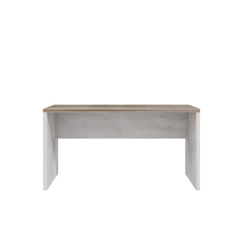 Schreibtisch >DURO< in Pinie Weiss / Eiche Antik - 140x72,2x80cm (BxHxT)