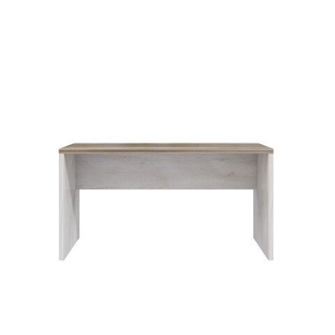 Schreibtisch >DURO< in Pinie Weiss / Eiche Antik - 140x72,2x80cm (BxHxT)