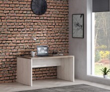 Schreibtisch >DURO< in Pinie Weiss / Eiche Antik - 140x72,2x80cm (BxHxT)