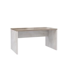 Schreibtisch >DURO< in Pinie Weiss / Eiche Antik - 140x72,2x80cm (BxHxT)