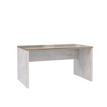 Schreibtisch >DURO< in Pinie Weiss / Eiche Antik - 140x72,2x80cm (BxHxT)