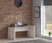 Schreibtisch >DURO< in Pinie Weiss / Eiche Antik - 140x72,2x80cm (BxHxT)