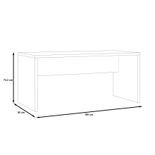 Schreibtisch >DURO< in Pinie Weiss / Eiche Antik - 160x72,2x80cm (BxHxT)