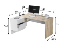 Büromöbel-Set >OFFICE< (Büromöbel-Set) in Canadian Eiche/Artik Weiß