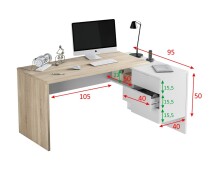Büromöbel-Set >OFFICE< (Büromöbel-Set) in Canadian Eiche/Artik Weiß